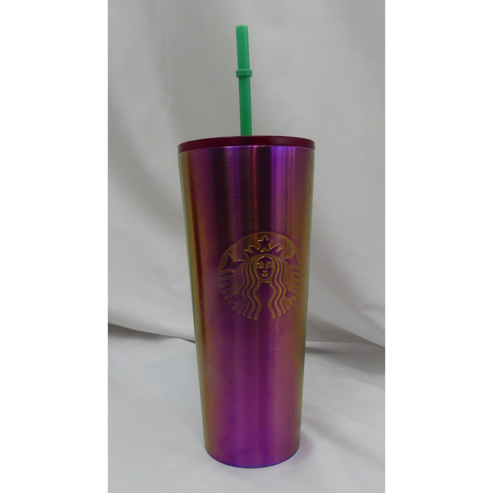 Starbucks Tumbler Unisex 24oz Purple Iridescent Oil Slick Stainless Venti Cup